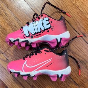 Nike fuchsia, white hot punch t-ball cleats